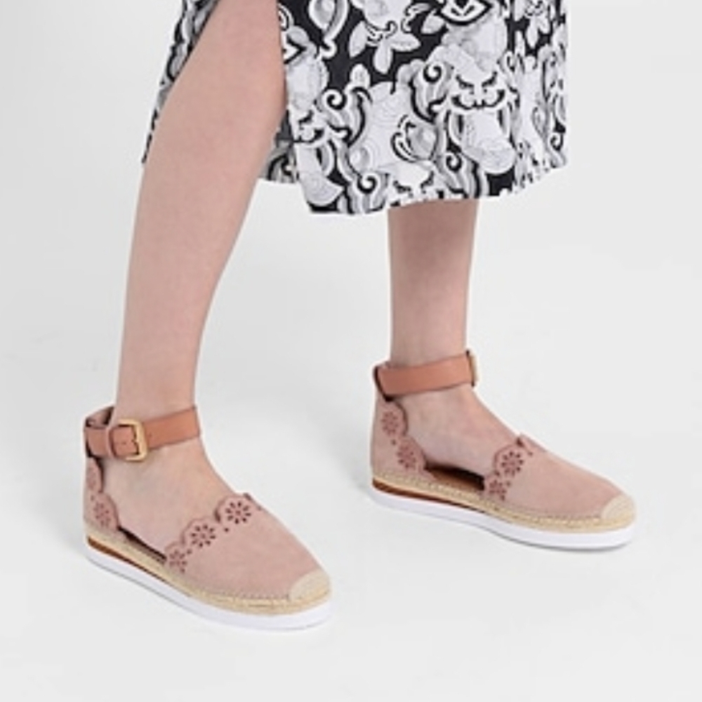 See By Chloe Ankle Espadrilles Sandals Suede Shoes sz 39 US 8